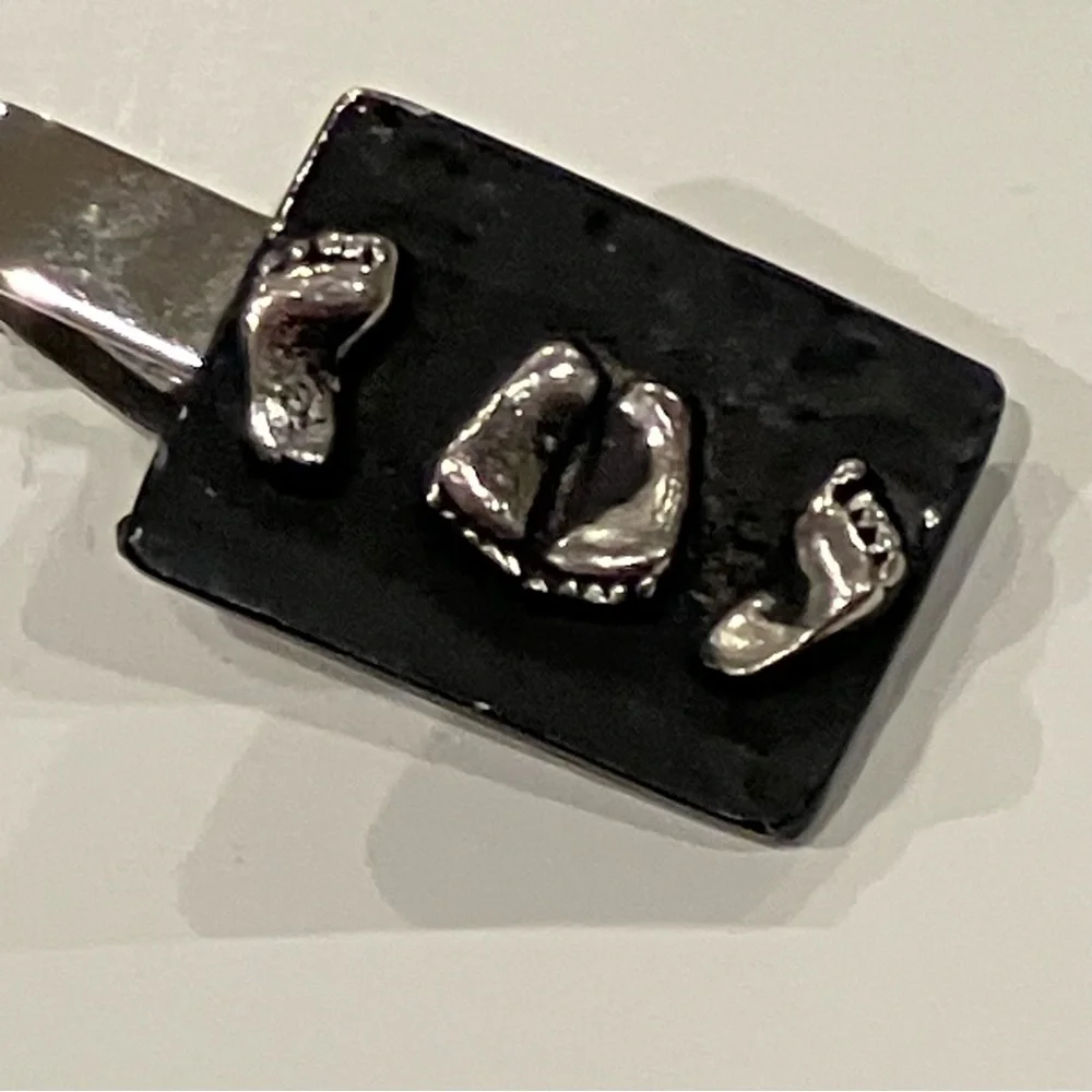 Silver& Black Vintage Tie Clip